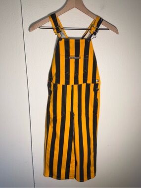 GAME BIBS Tailgate Hawkeye Steelers Striped Gold & Black Kids Overalls 4T